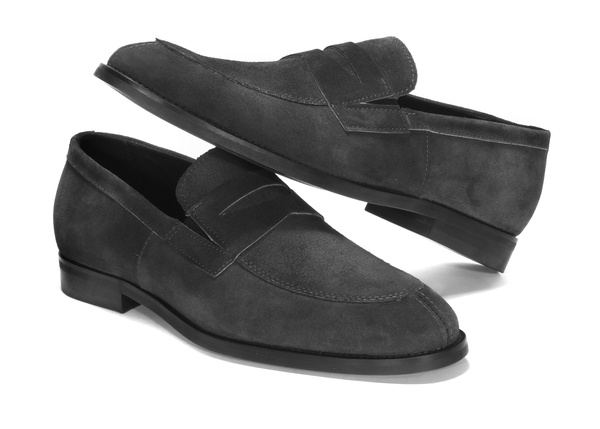 Popielate mokasyny męskie 4686