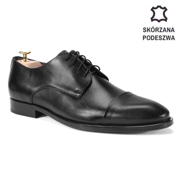 Czarne półbuty wizytowe ADRIANO