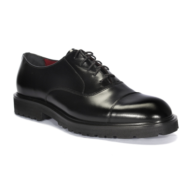 Czarne półbuty męskie PLATO