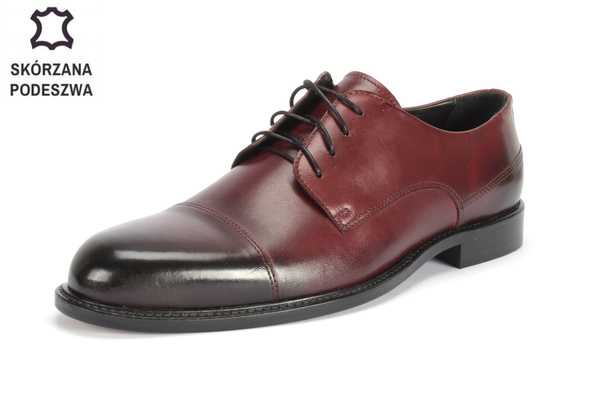 Bordowe półbuty wizytowe KRYSPIN