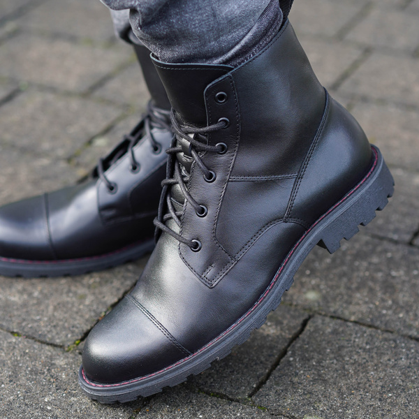 Czarne trzewiki męskie ELI