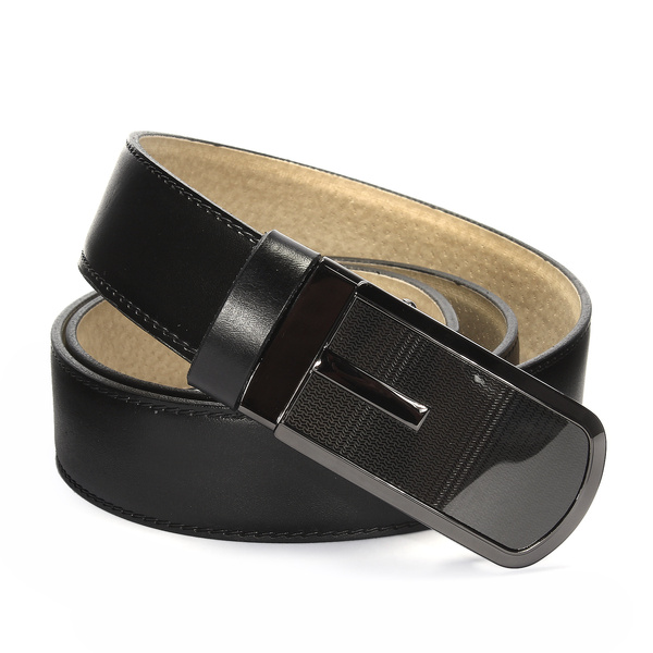 Skórzany czarny pasek męski