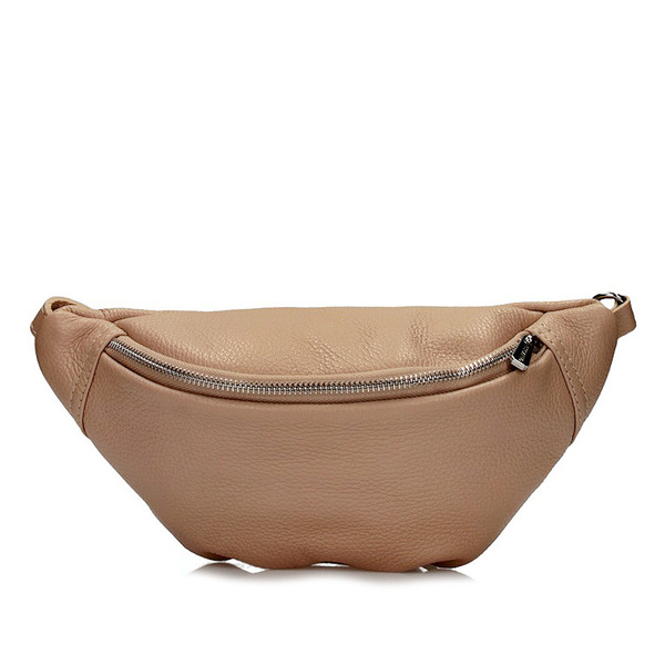 Beżowa skórzana nerka ELIZA