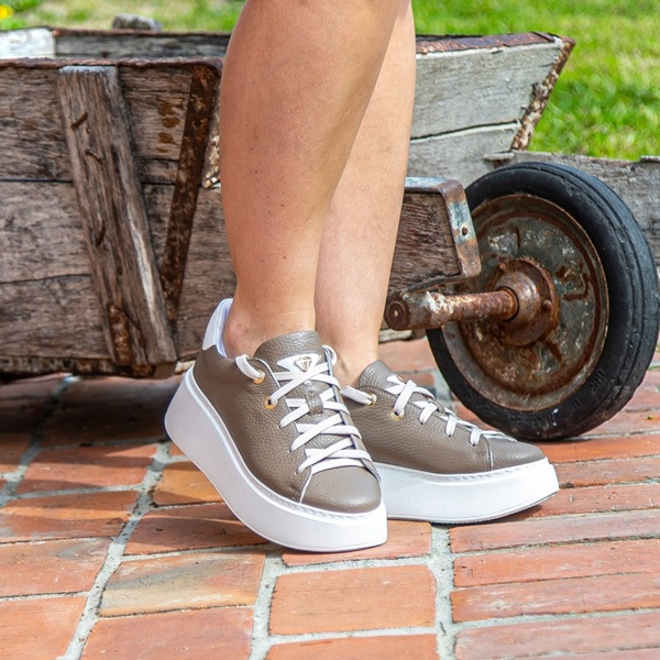 Popielate sneakersy damskie ALICJA