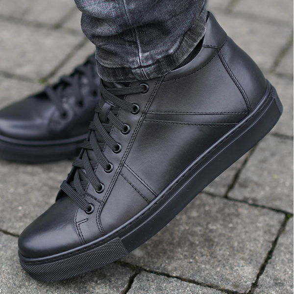 Czarne trzewiki męskie TREVOR