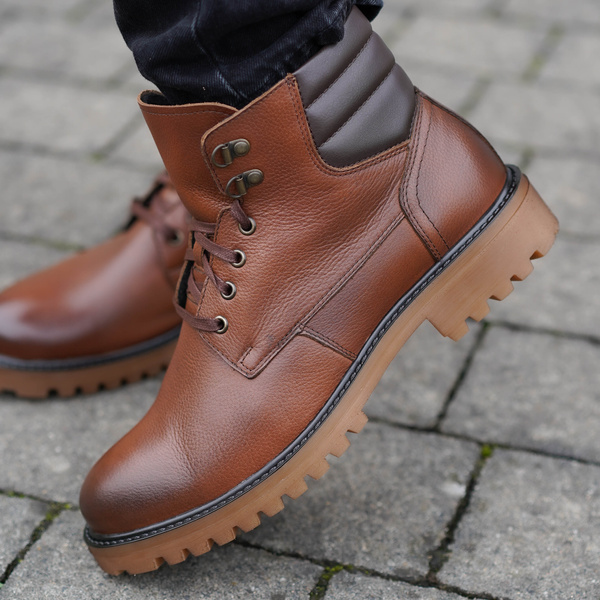 Brązowe trzewiki męskie RODNEY